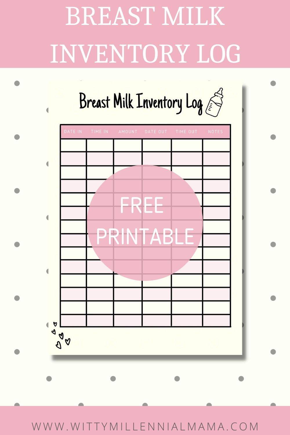 Breast Milk Inventory Log