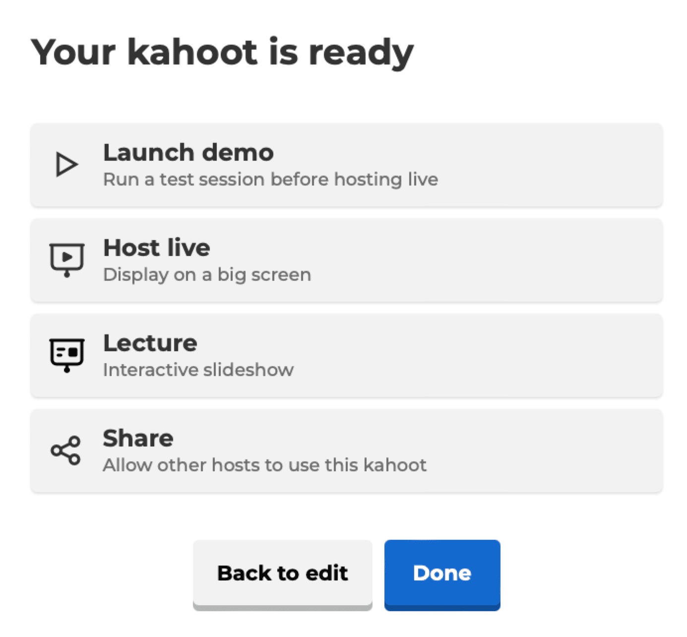 Spustenie hotového Kahoot kvízu