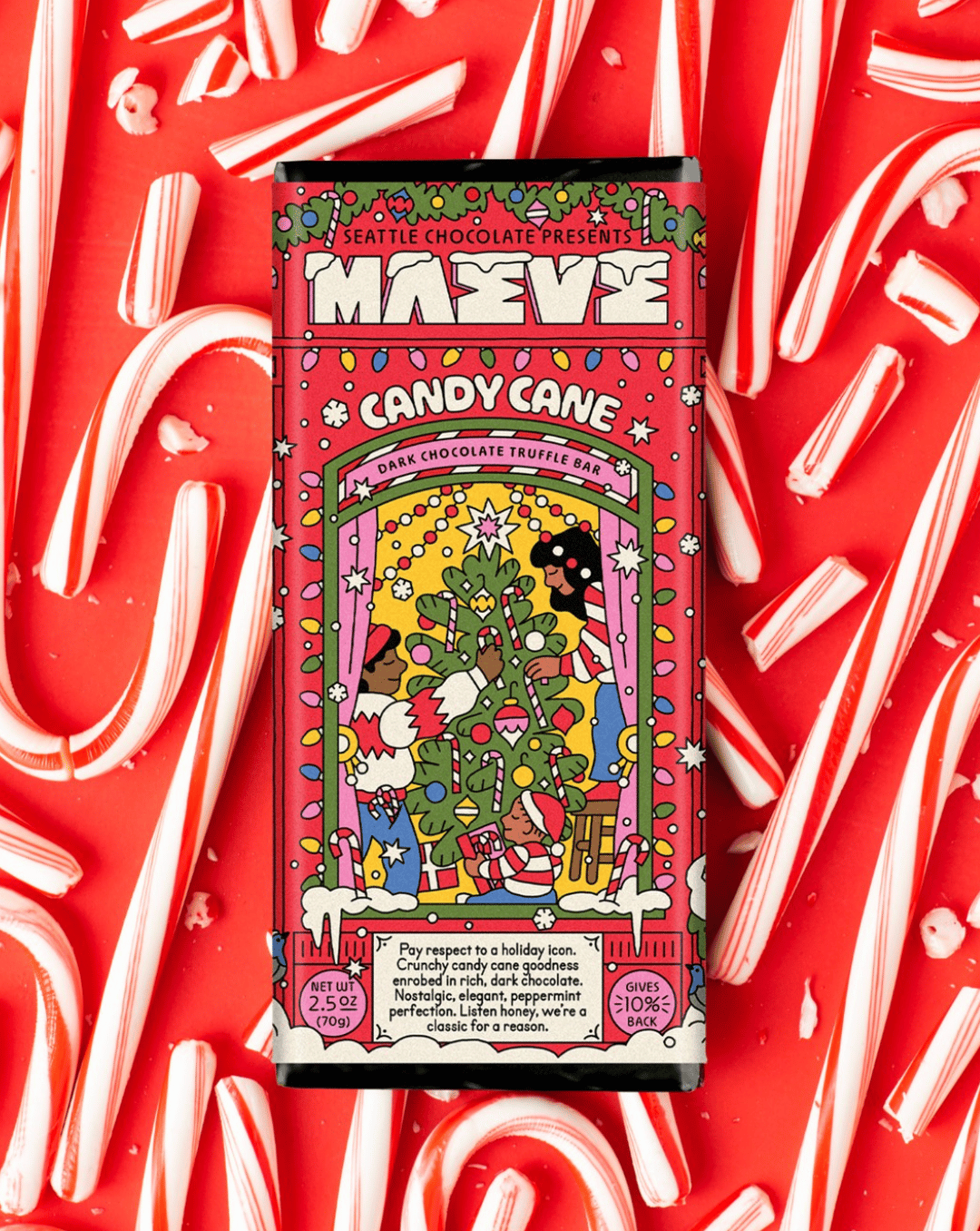 packaging chocolat illustrés de la marque maeve chocolate