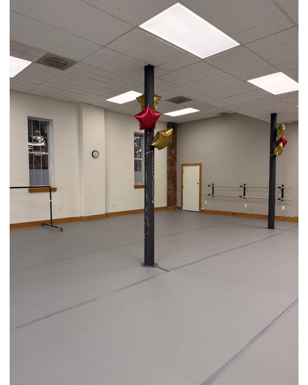 The open, airy Biddeford Ballet studio