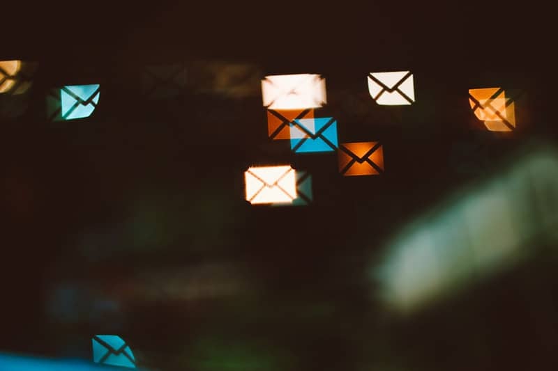 white and blue star email illustration