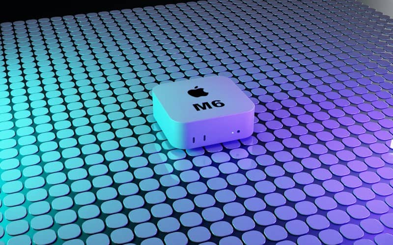 A square white device with a logo on a grid of rounded tiles