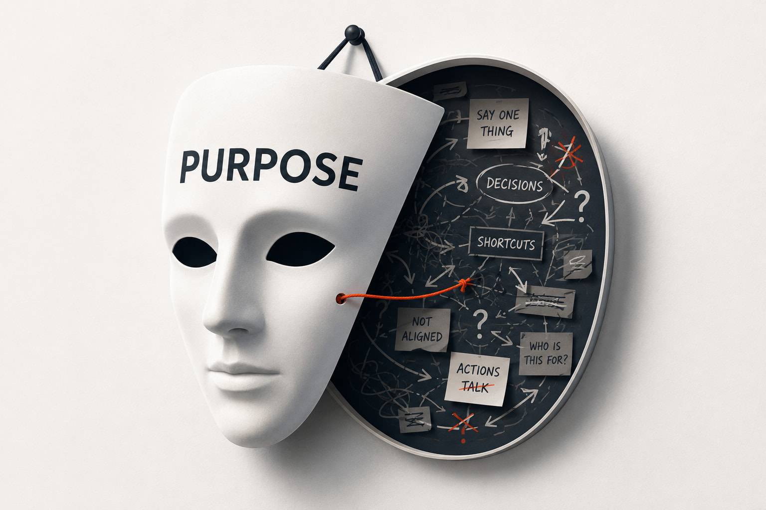 Mask with purpose on top but hiding  real behaviours ©The People Space