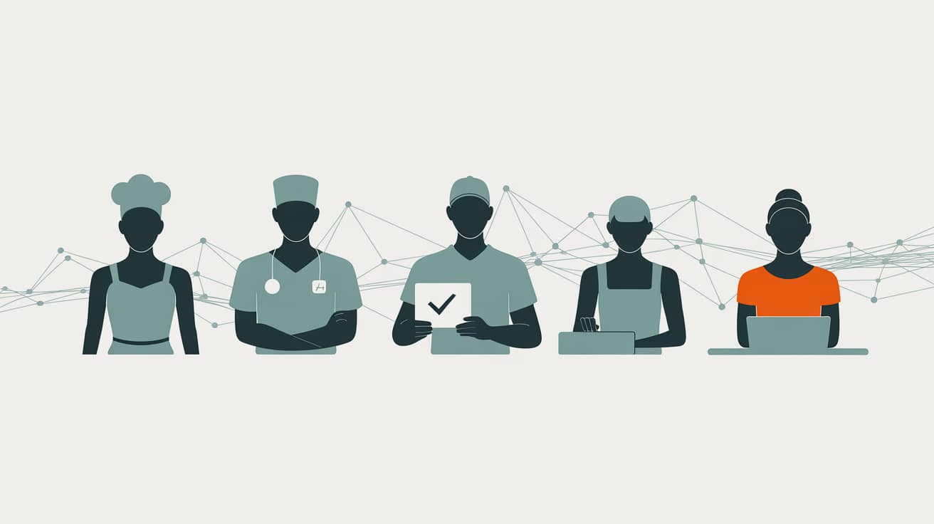 Illustration of frontline workers for The People Space story