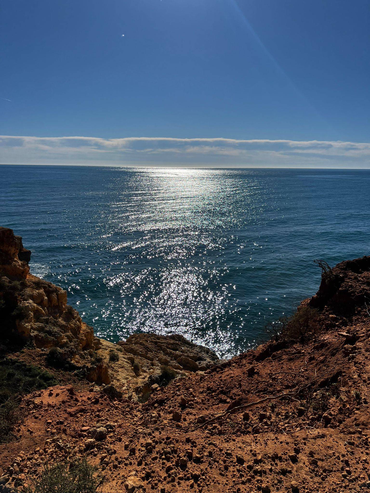 A view to the ocean from the Algarve cliffs