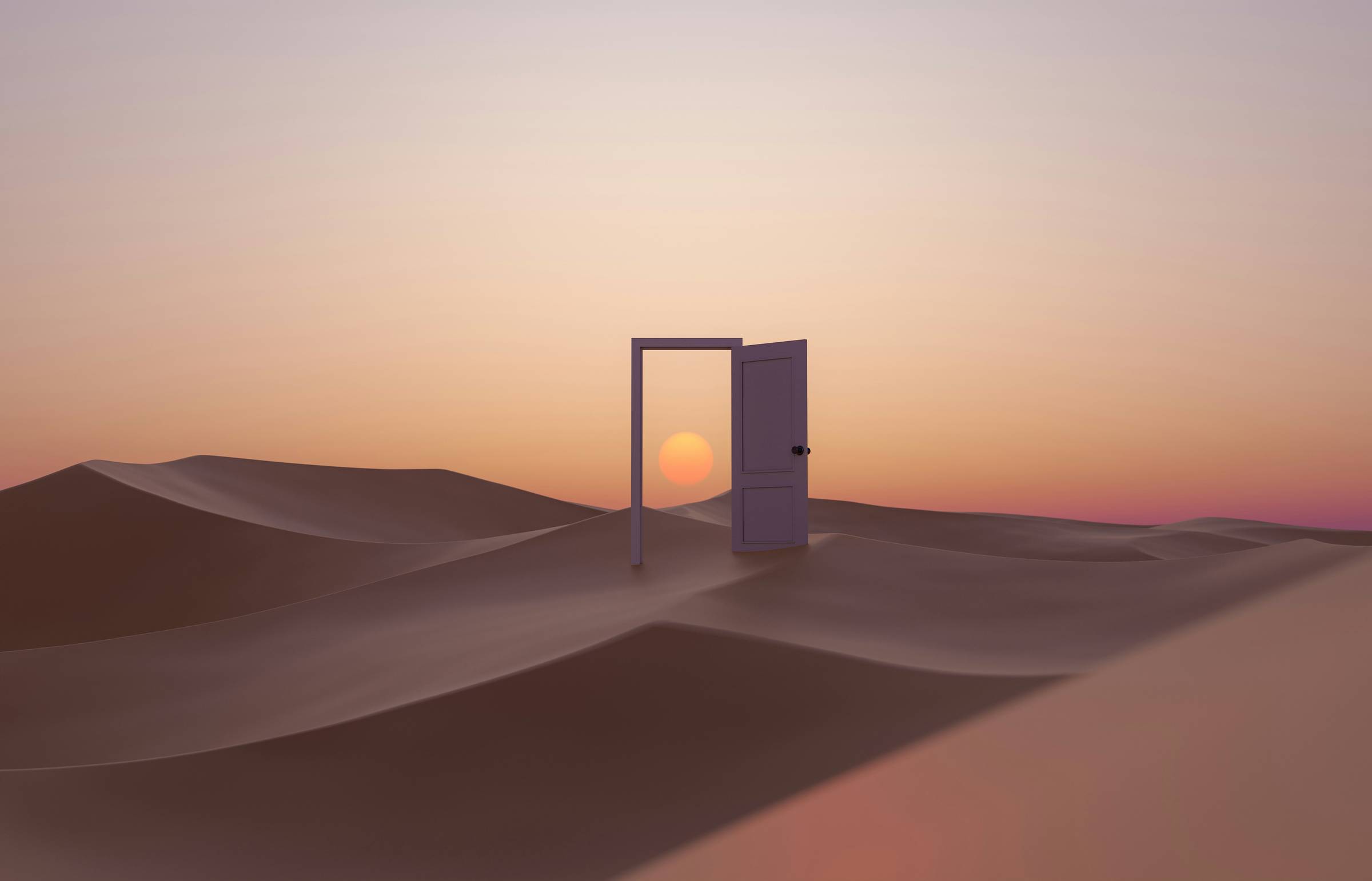 A doorway in a futuristic landscape