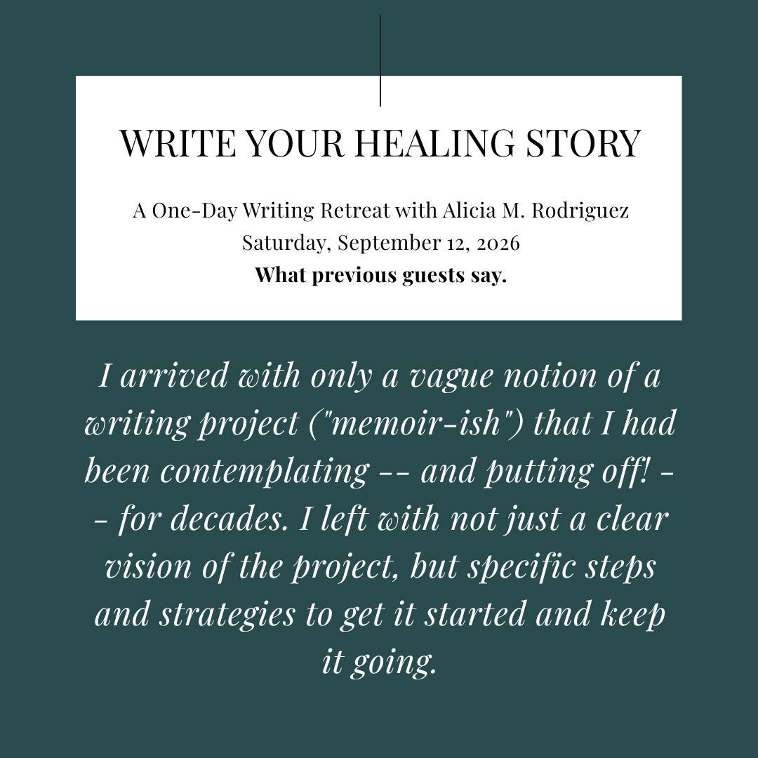 A testimonial for Write Your Healing Story