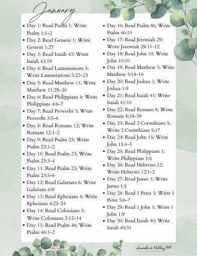 2025 Scripture Writing Plans June