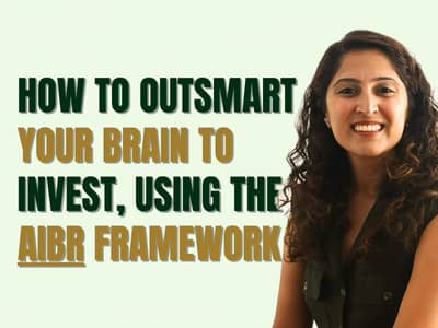 How to Outsmart Your Brain to Invest, with Sanam smiling and ready to share her AIBR framework