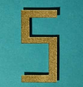 Number five against a teal background.