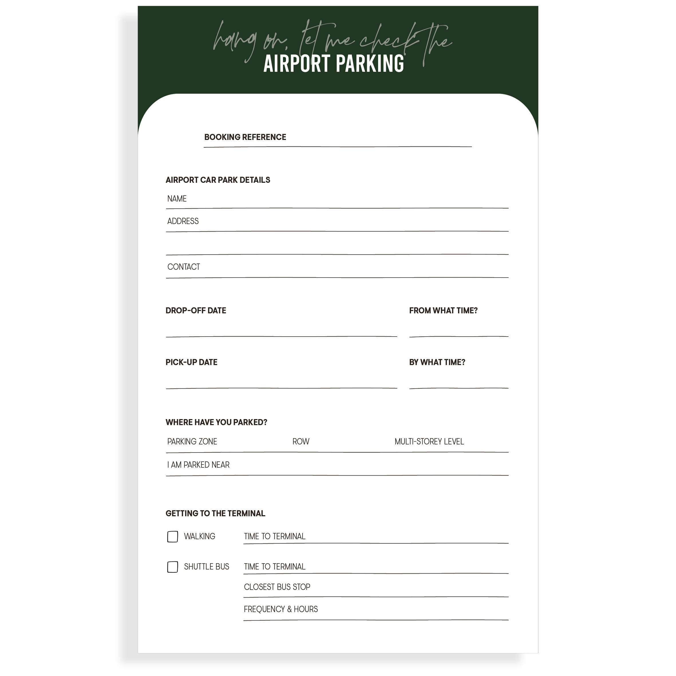 The Airport Parking Planning Page
