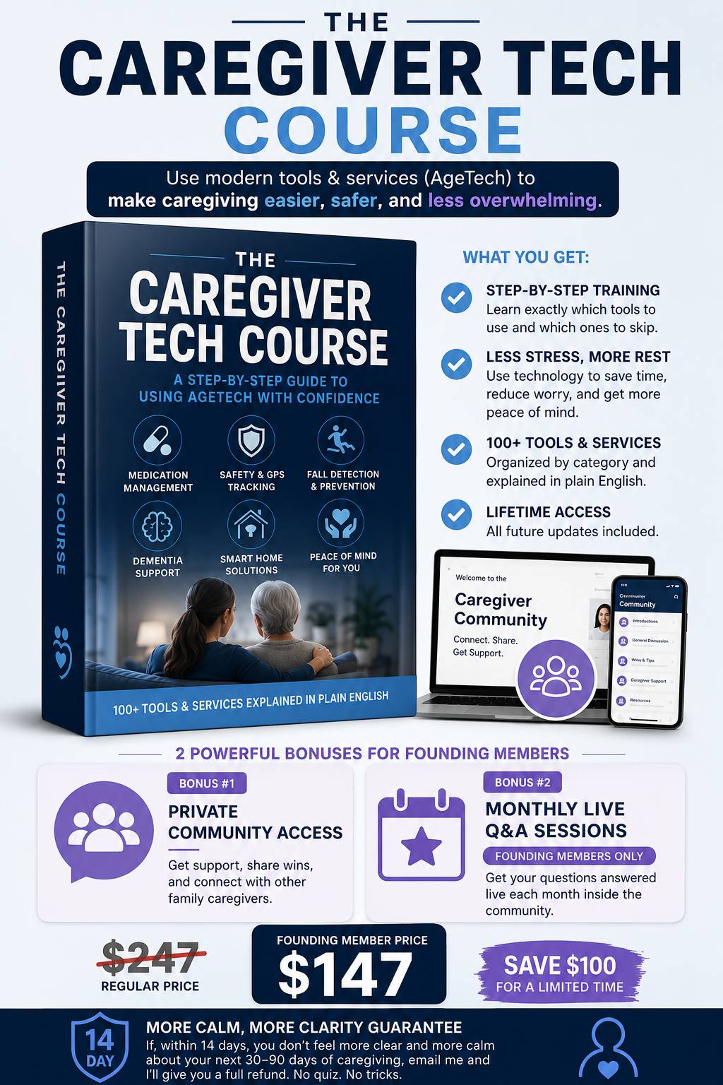 AgeTech Clarity Mini-Course and Community: 12 short video lessons and a private community for family caregivers