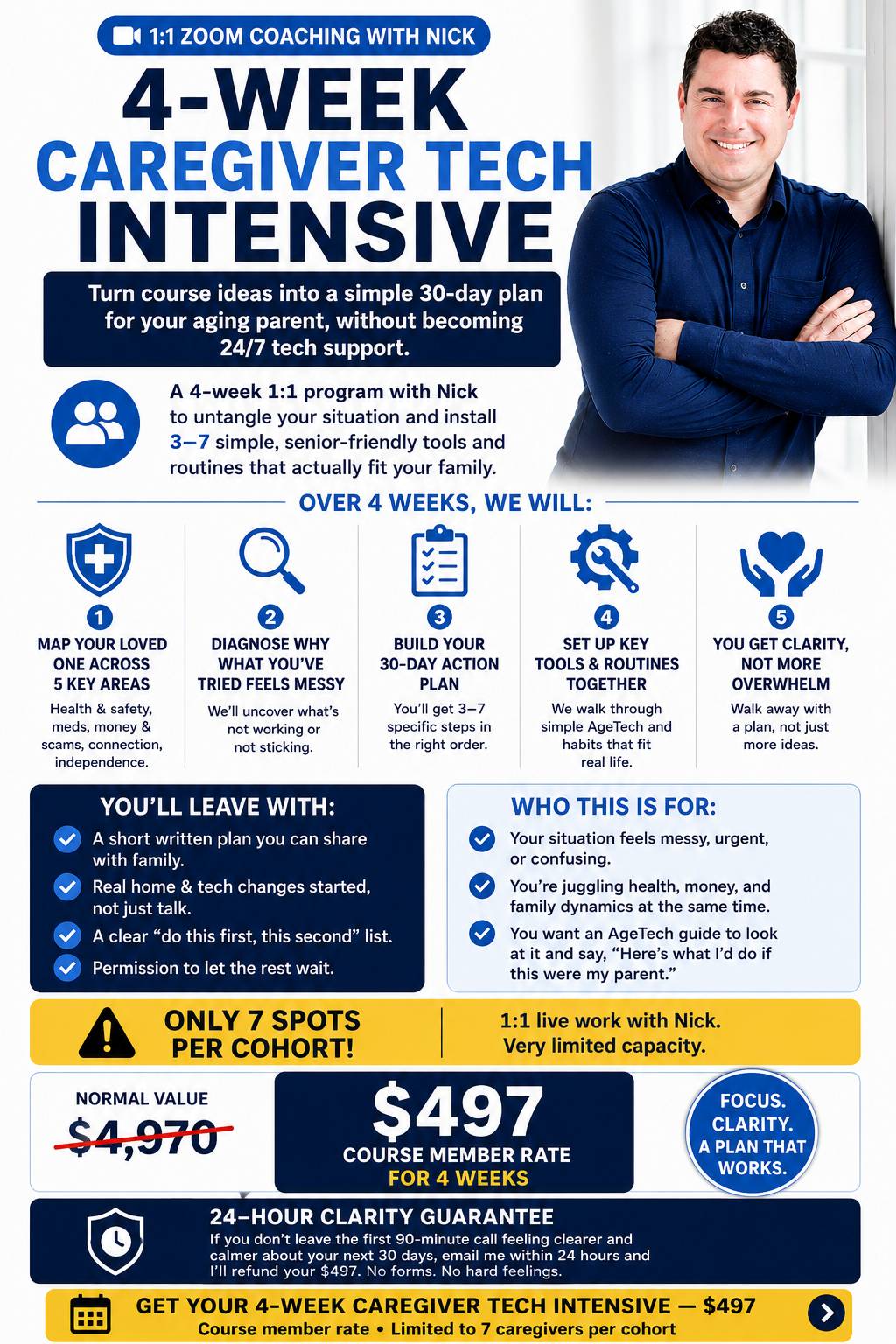 Modern Tools for Family Caregivers, a 4-week program with live support to build a personalized caregiving tech plan