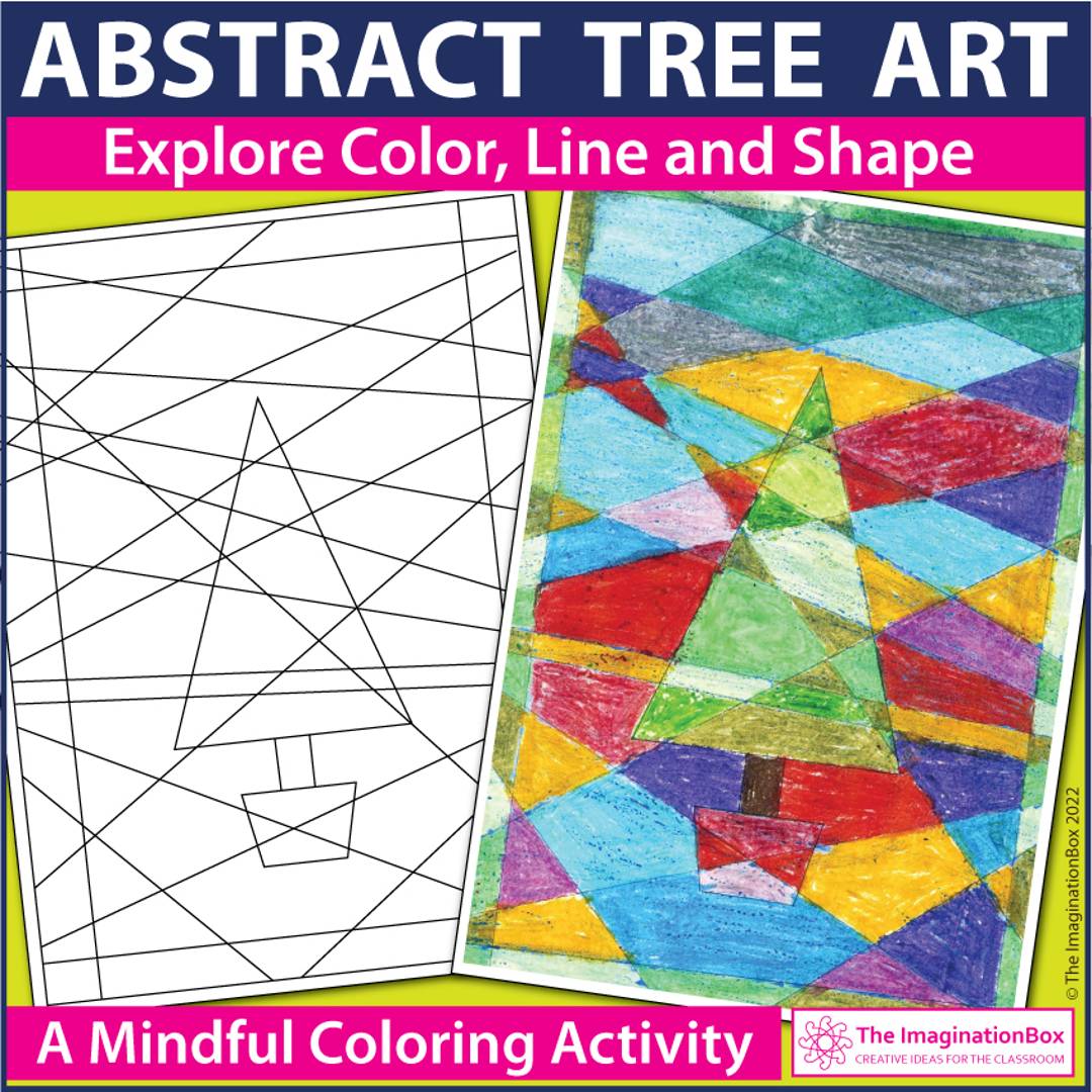 color this abstract christmas tree