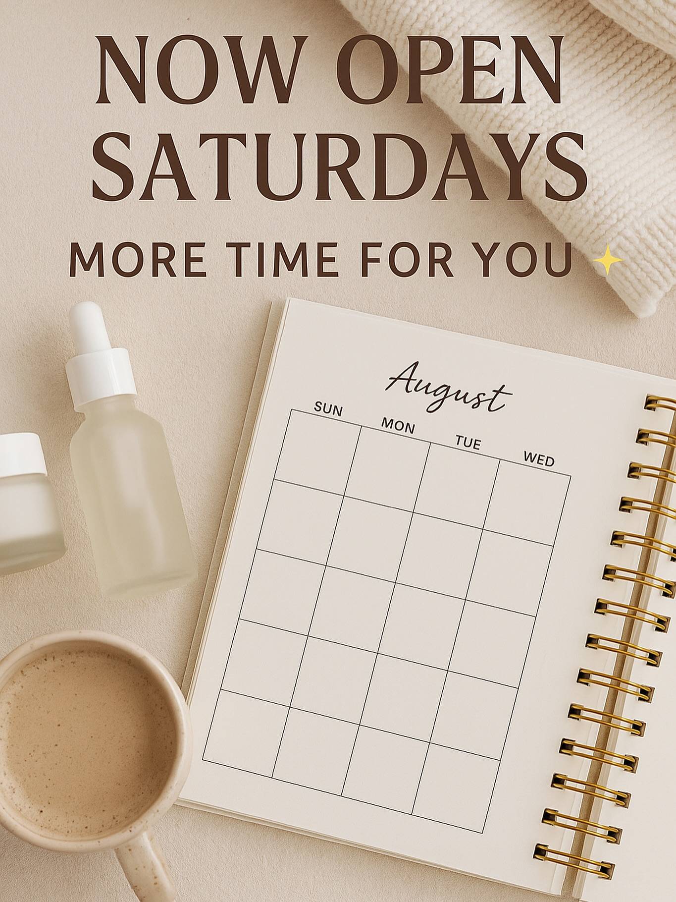 - 
-
📣 Big News: Encore is Now Open 6 Days a Week With Expanded Hours!

You asked — we listened. 💖
Encore Skin Boutique is now open Monday through Saturday, with expanded hours to better fit your life and your glow goals.

Whether you’re balancing a busy workweek, parenting, or just need some weekend “you-time,” we’ve got a spot for you to unwind and rejuvenate. ✨

🕰️ New Hours Starting August:
▪️ Tuesday/ Thursday / Friday: 10am – 8pm
▪️ Monday/ Wednesday/ Saturday: 10am – 6pm

💆‍♀️ Booking Availability:
🔹 Heather
— Monday: 10am – 6pm
— Tuesday / Thursday / Friday: 10am – 4pm

🔹 Kylie
— Wednesday / Saturday: 10am – 6pm
— Tuesday / Thursday / Friday: 4pm – 8pm

📅 Whether you need a relaxing facial or a targeted skin treatment, there’s a time with your name on it.

✨ Your self-care just got easier. Book your next appointment at a time that works best for YOU → [link in bio]

#EncoreSkinBoutique #MeridianFacials #BoiseSkincare #SaturdayAppointments #HolisticSkincare #MeridianID #SkincareThatFitsYourLife