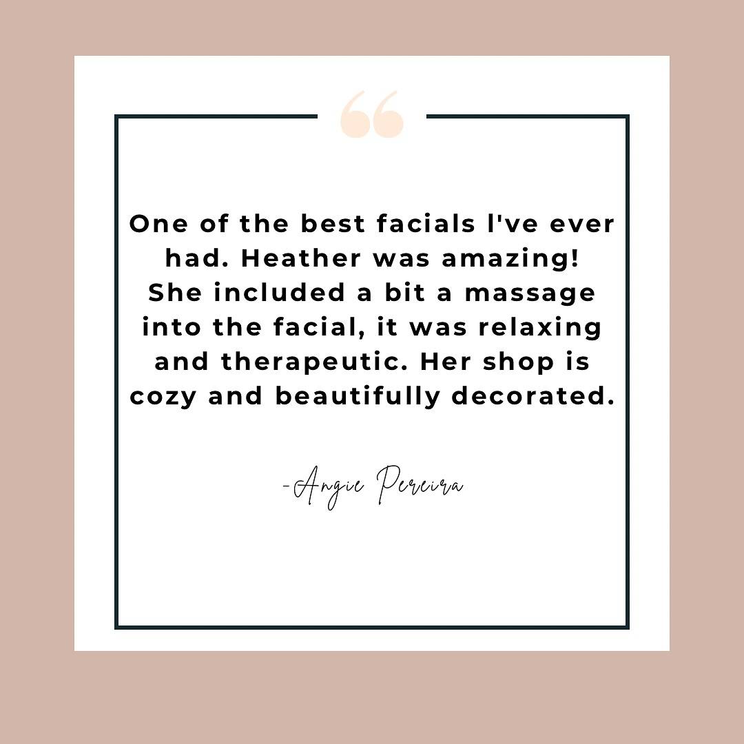 Thank you Angie for the review! It was my pleasure to treat you and I am so happy that you enjoyed the experience 🩷

If you love your facial I would love to have you leave a review on Google for me. It means so much and it helps others make a decision when booking. Thank you all!