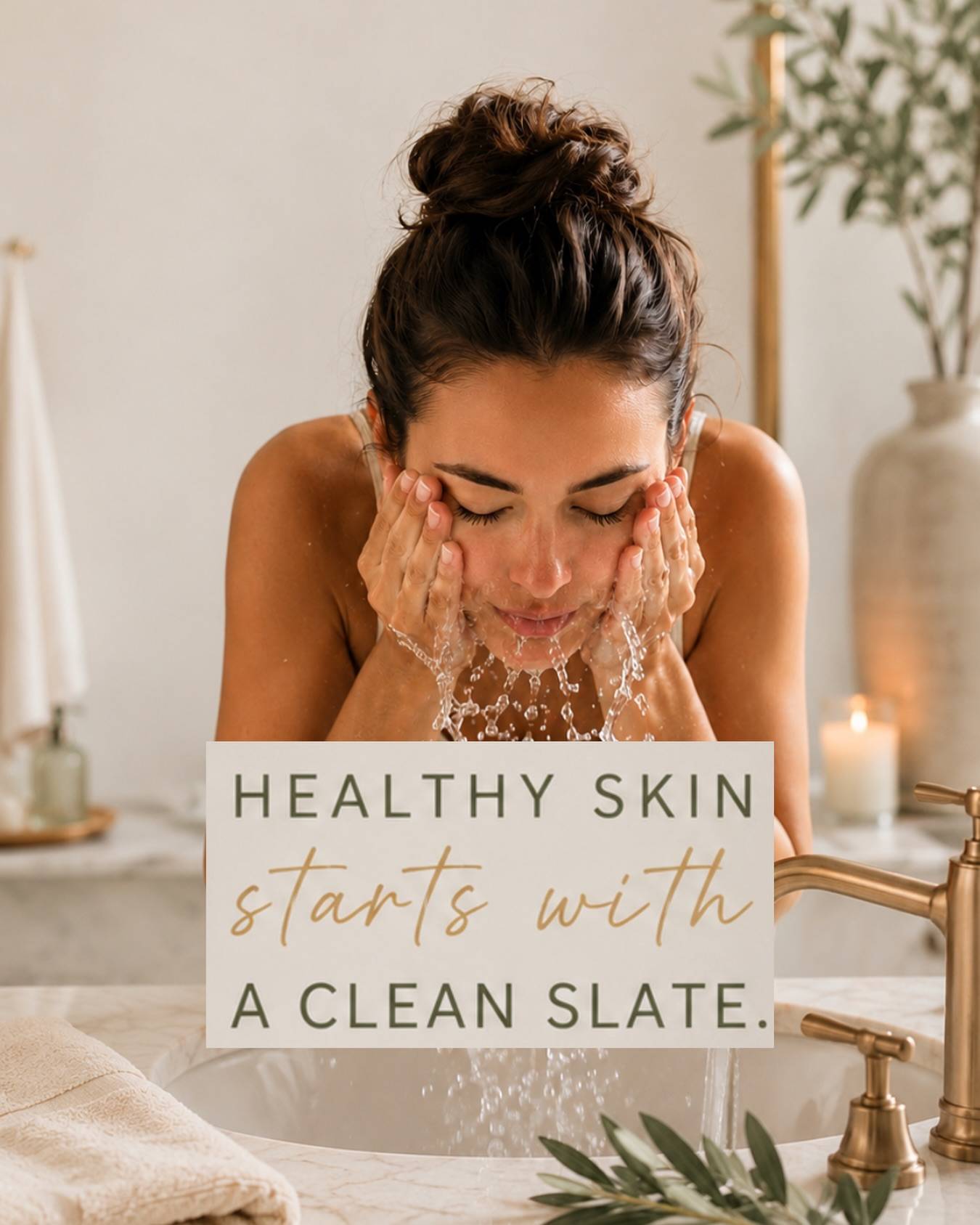 Have you ever climbed into bed feeling exhausted and thought,

“I’ll just wash my face extra well tomorrow.”

It’s happened to all of us.

The problem is your skin does most of its repair work while you’re sleeping, and if sunscreen, makeup, sweat, oil, and environmental buildup are still sitting on the skin, they can interfere with that process.

Before you spend money on another serum, moisturizer, or treatment, make sure you’re doing this one thing first...

Actually removing everything from your skin at the end of the day.

That’s why I recommend double cleansing at night.

Step 1:
Start with an oil cleanser to break down makeup, SPF, excess oil, and environmental buildup.

Step 2:
Follow with your regular cleanser to leave the skin thoroughly clean and balanced.

This simple habit helps your nighttime products work more effectively and allows your skin to focus on what it does best while you sleep: repair, regenerate, and restore.

Do you double cleanse at night?