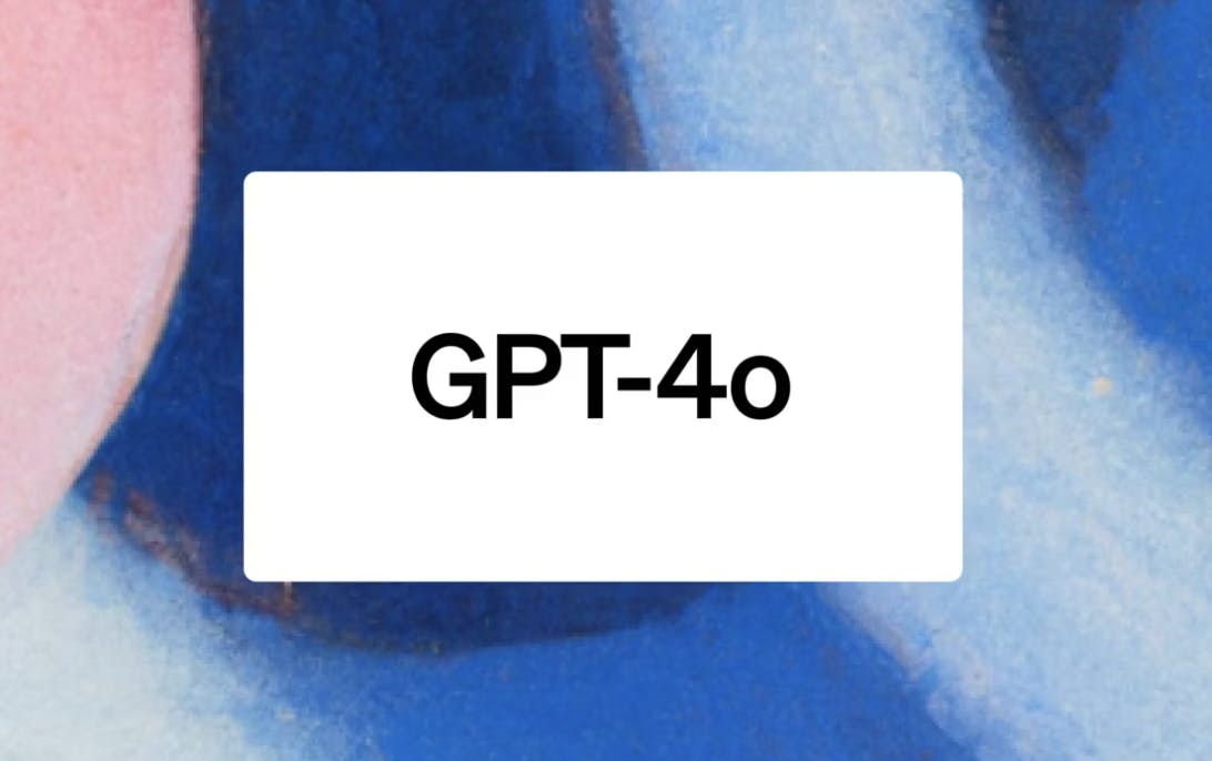 Text of GPT-4o with colored background
