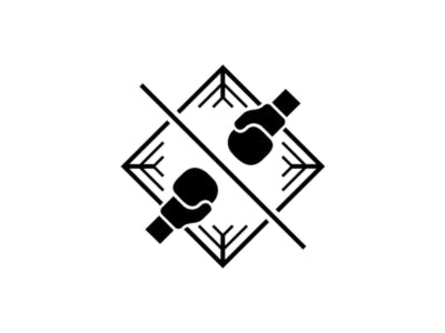 Paris 2024 Pictogram of boxing, showing two boxing gloves over a playing field