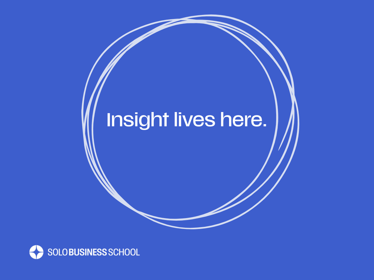 Insight lives here. Text within white hand-drawn circle.