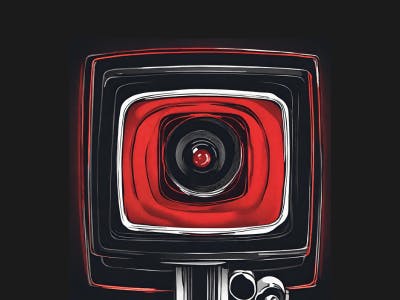 abstract image of looking into the front of a TV camera