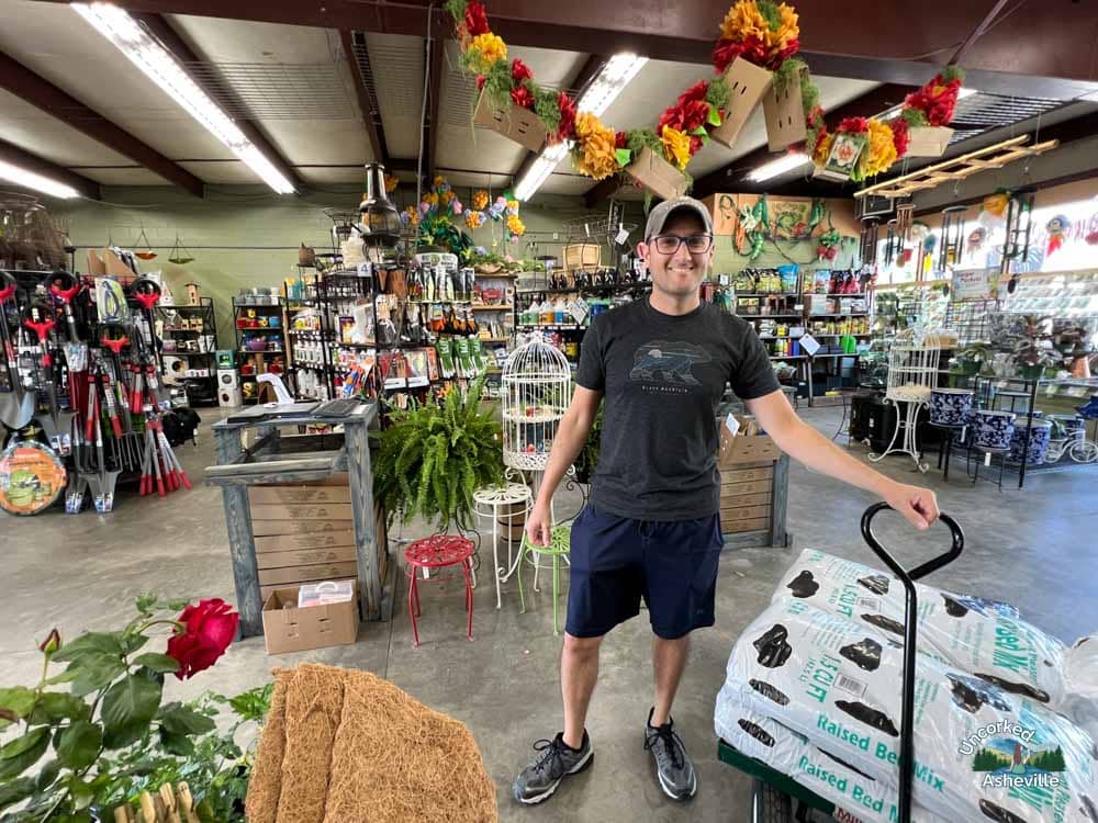 Tom shopping at Reems Creek Nursery