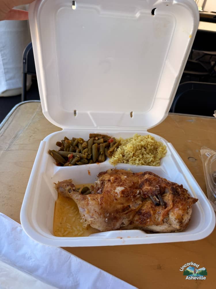 Asheville Greek Festival chicken, rice and beans