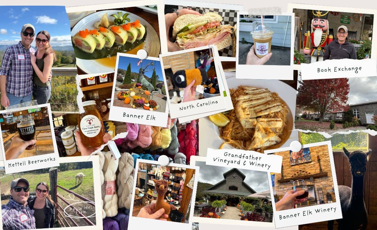 collage of Banner Elk NC photos