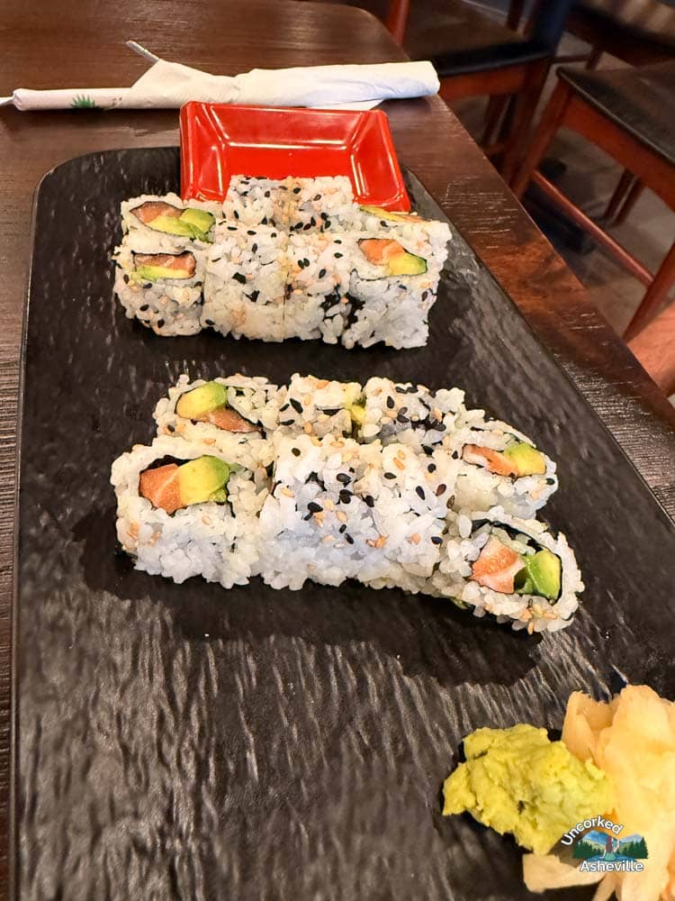Miyagi salmon rolls lunch special Asheville NC