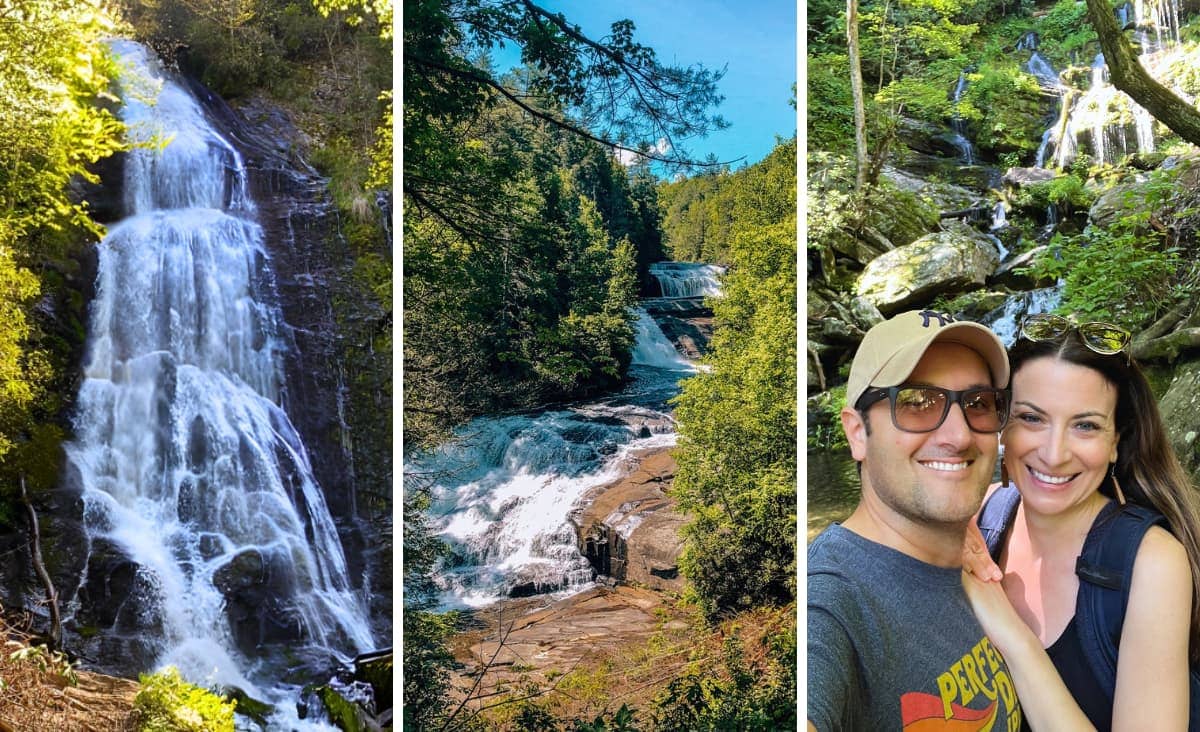 collage of waterfalls around Asheville