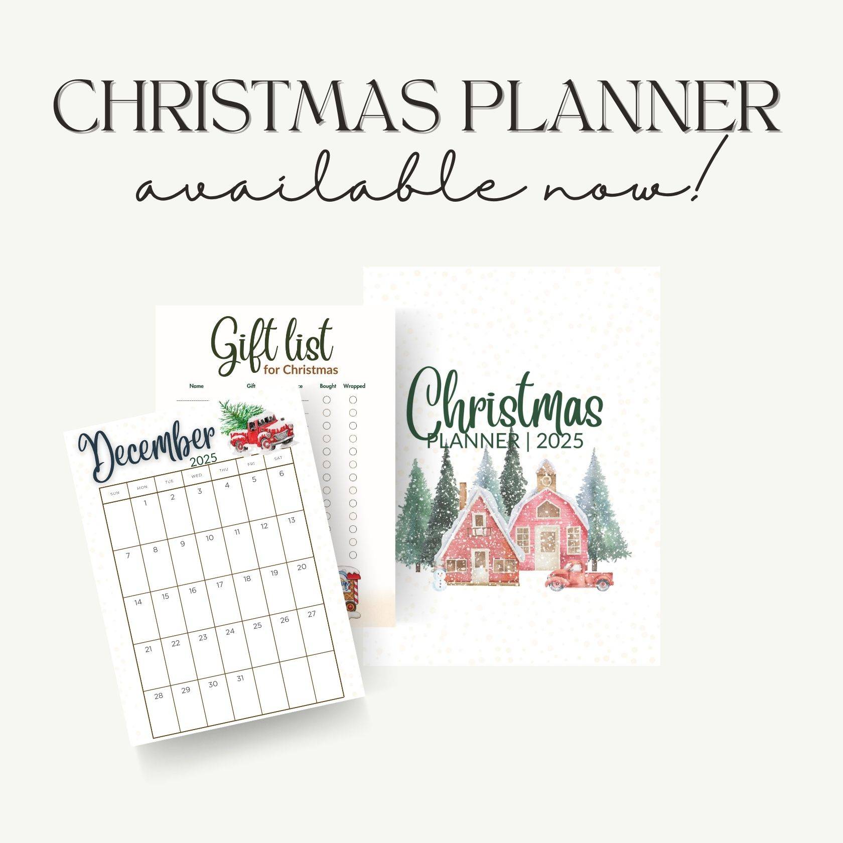Christmas planner pages 
