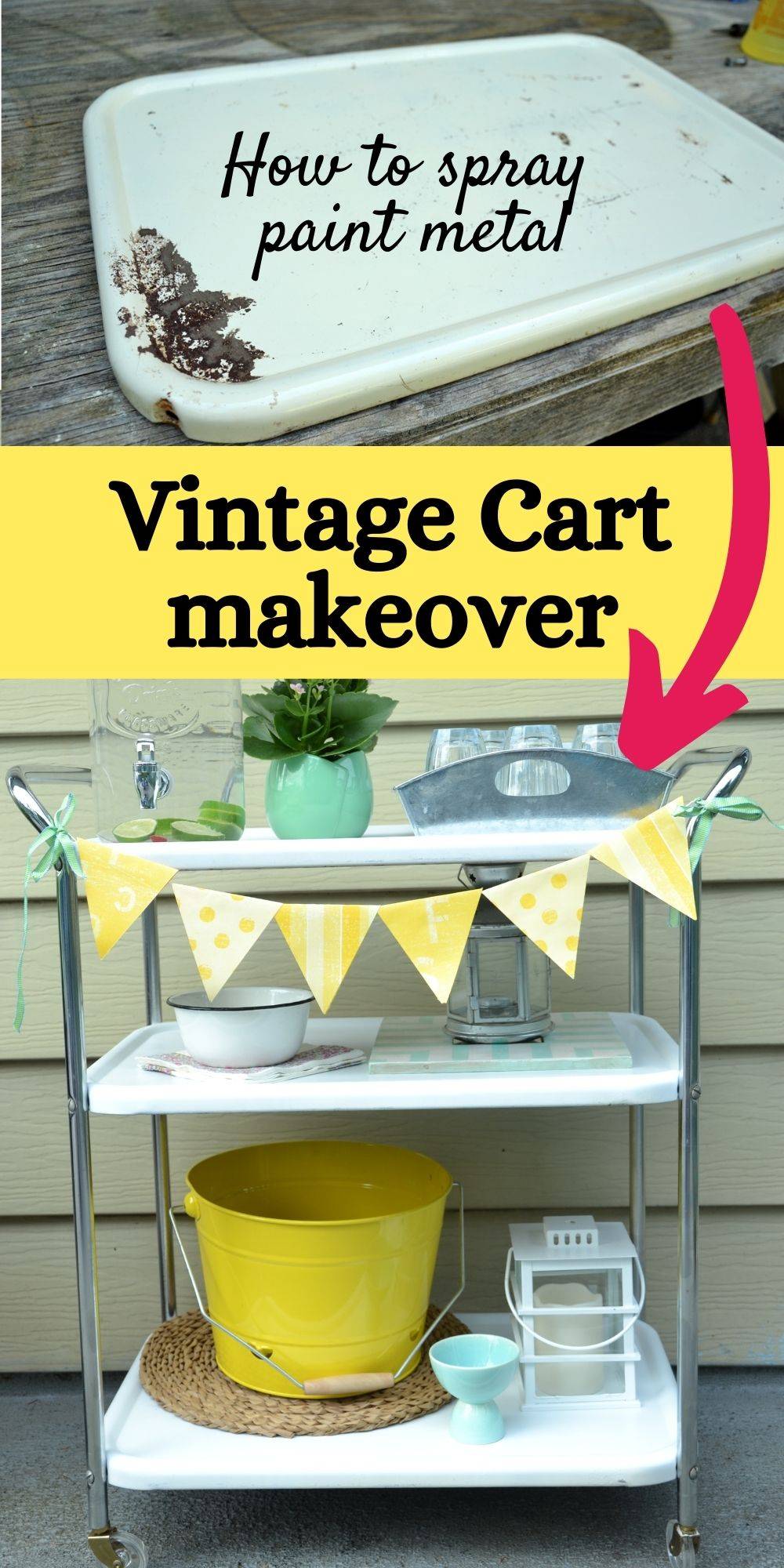 Spray Paint Vintage Cart Makeover