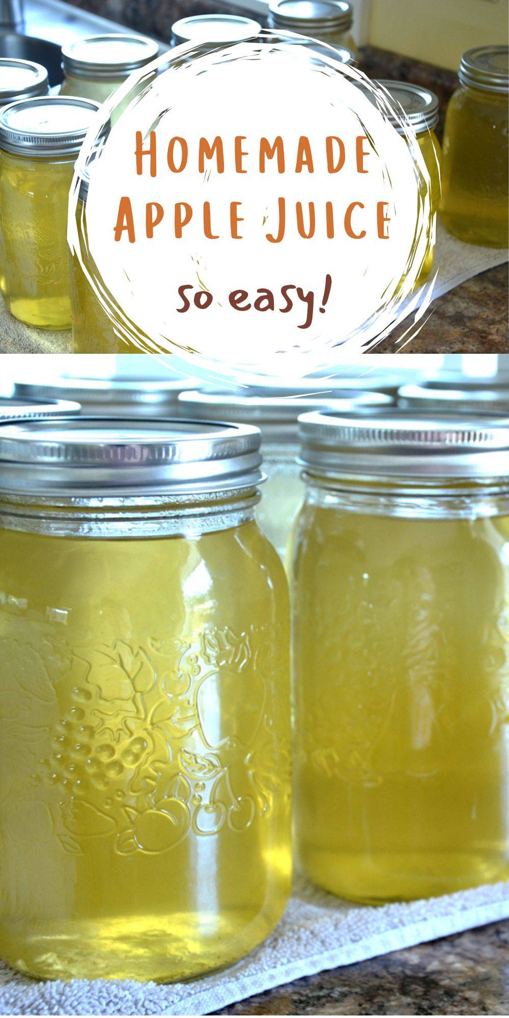 apple juice in canning jars