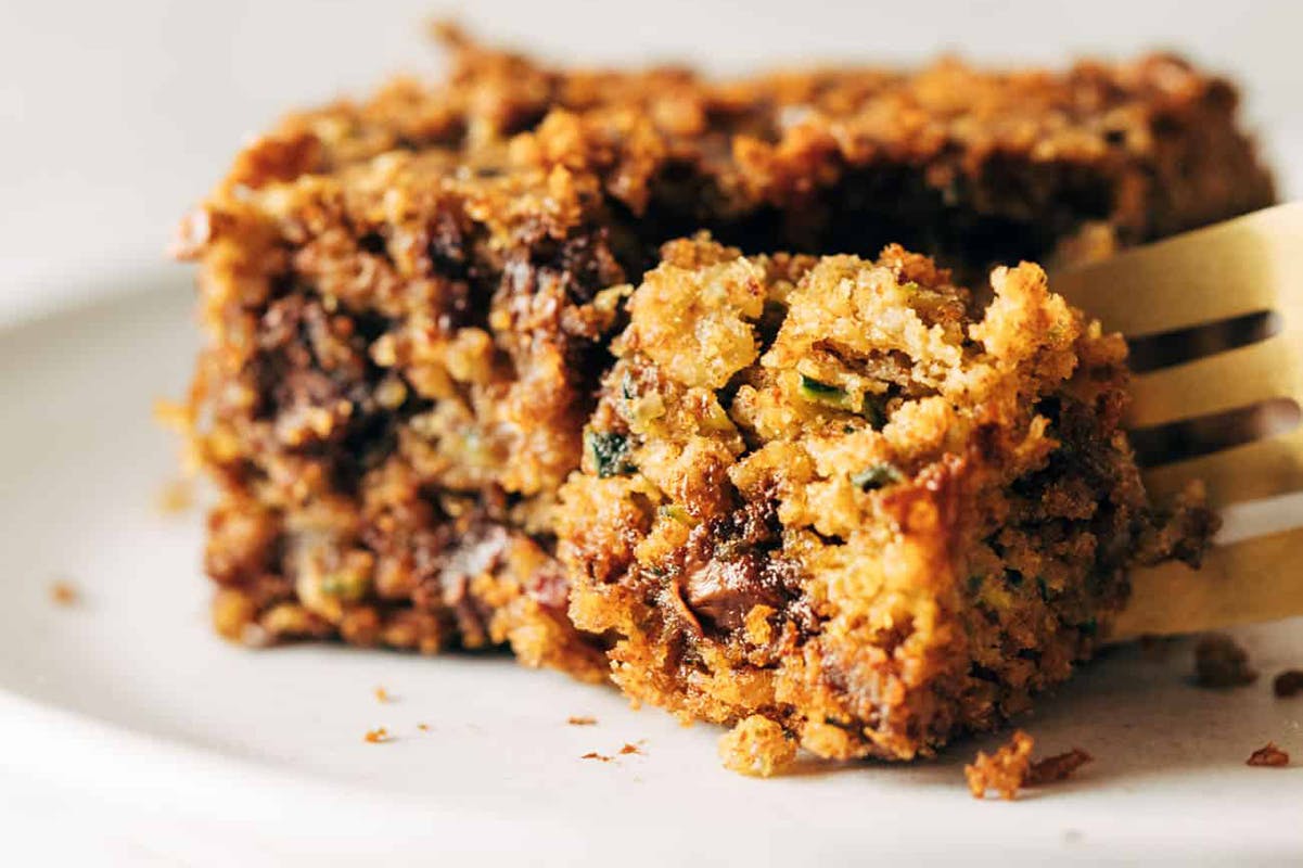 Almond Butter Chocolate Chip Zucchini Bars