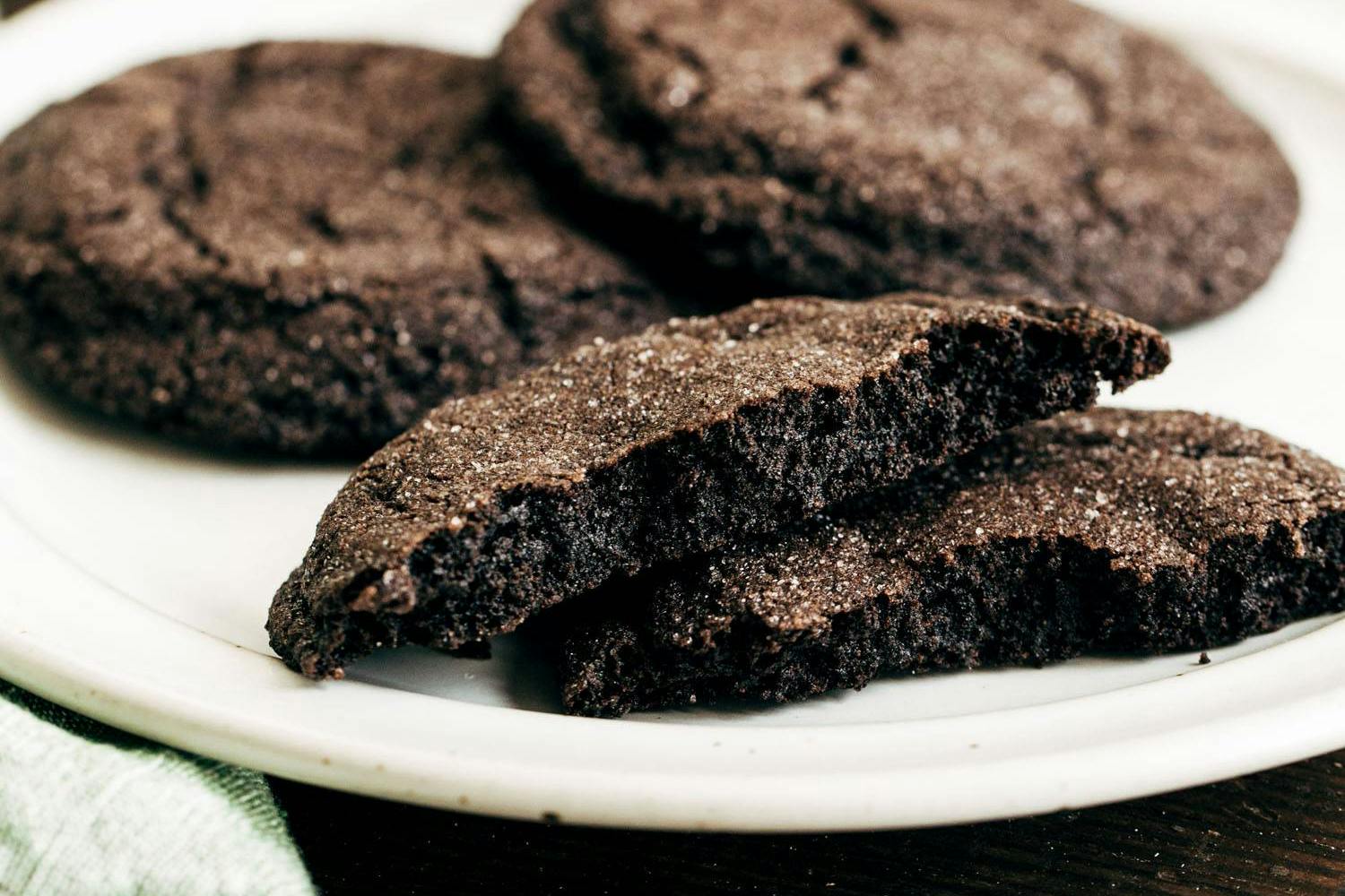 Chocolate cookies on a plate.