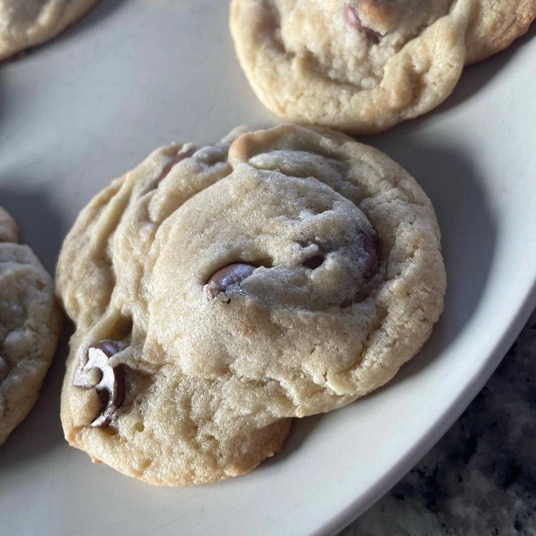 Chocolate chip cookies on a plate
