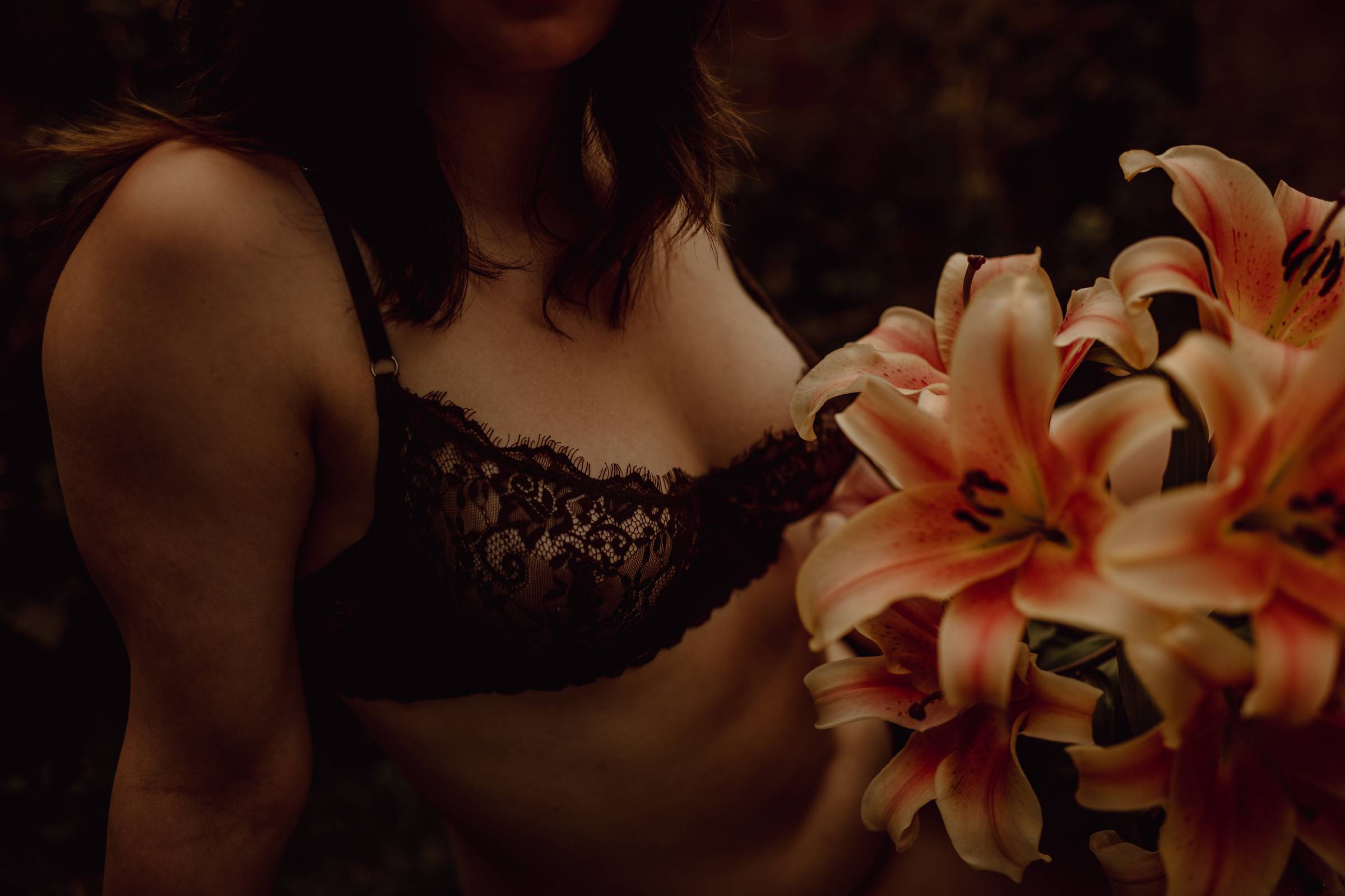 flowers and woman
