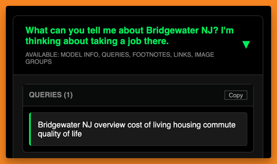 screenshot of a fan-out query tool