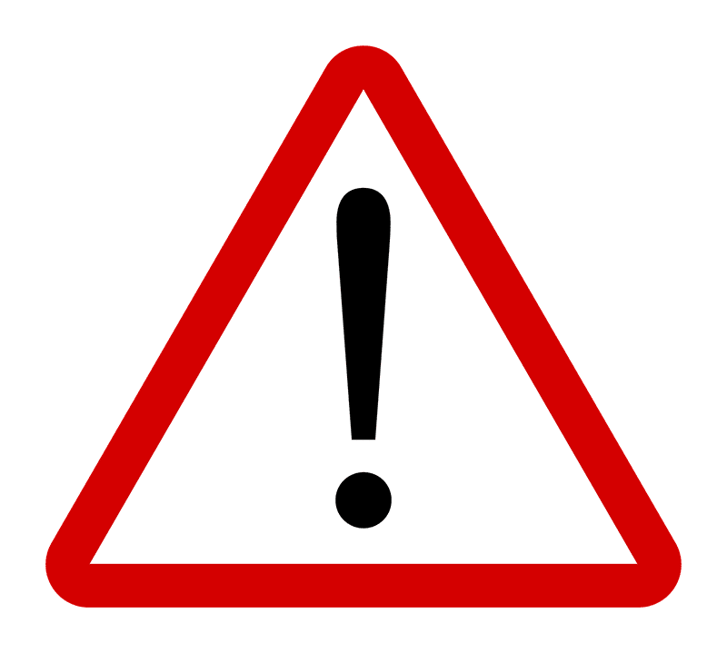 a red warning/alert sign