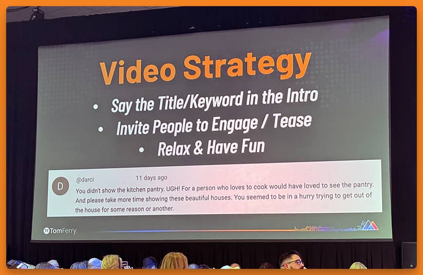a slide from Tom Ferry's Success Summit