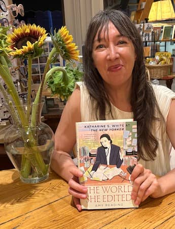 Amy Reading with her book, The World She Edited at Left Bank Books, Belfast, Maine | Photo: P. Burke