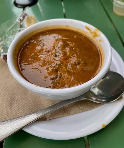 Photo: Pumpkin & Black Bean Soup amy trip in Rockland, Maine | Photo: P. Burket Clan MacLaren café in Rockland, Maine | Photo: P. Burke