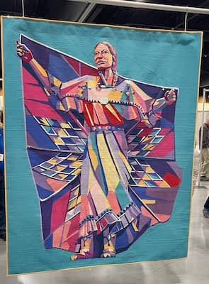 Front—“Dignity” Quilt by Veruschka Zarate from ​Pride and Joy Quilting on exhibit at The Modern Quilt Guild | Photo: P. Burke