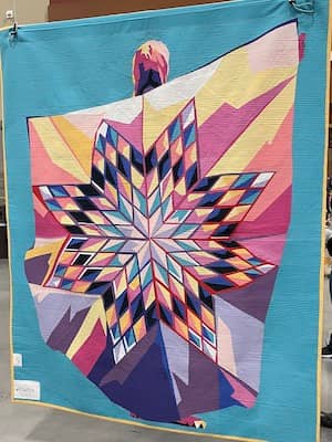 Back—“Dignity” Quilt by Veruschka Zarate from ​Pride and Joy Quilting on exhibit at The Modern Quilt Guild | Photo: P. Burke