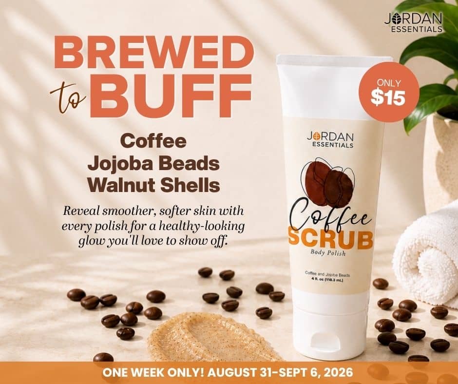 tube of coffee scented body scrub