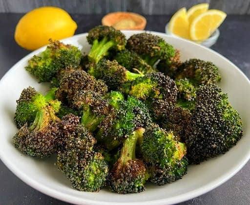 Air Fryer Roasted Lemon Pepper Broccoli