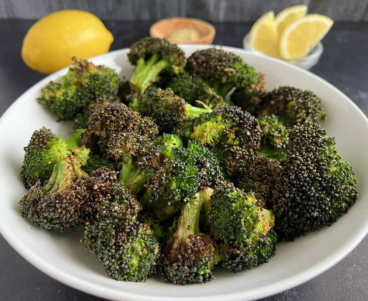 Air Fryer Roasted Lemon Pepper Broccoli