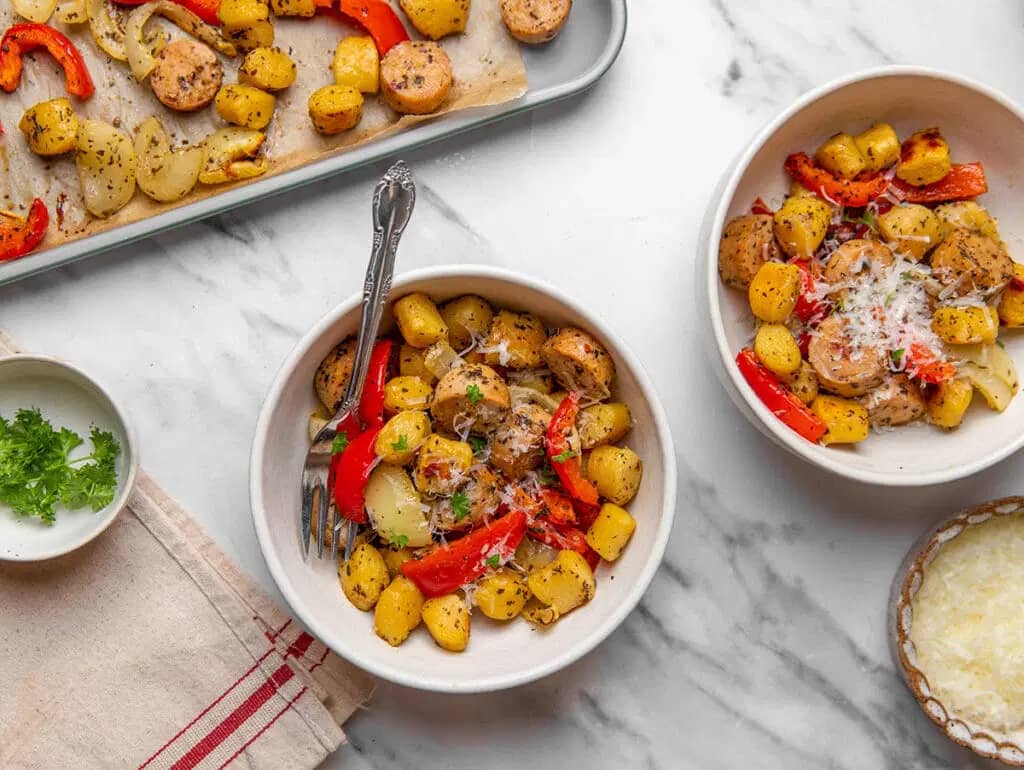 Sheet Pan Gnocchi With Sausage And Peppers