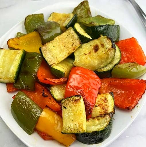 Air Fryer Roasted Zucchini And Peppers