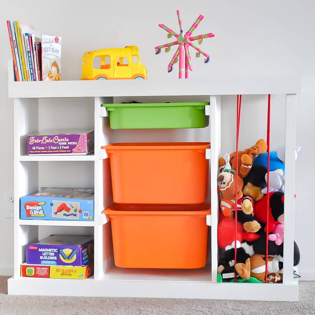 kids storage bin rack